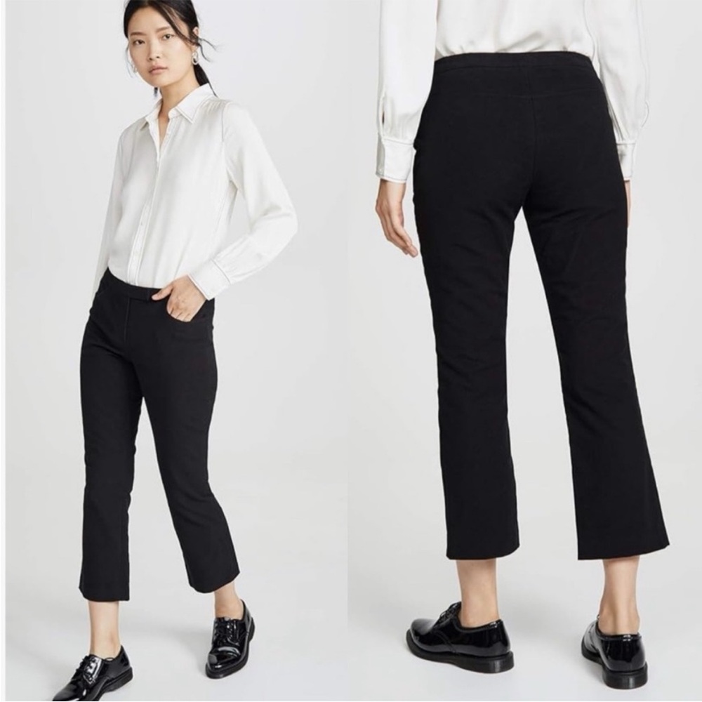 Theory Erstina Black Cropped Flare Dress Trouser Pant Size 6